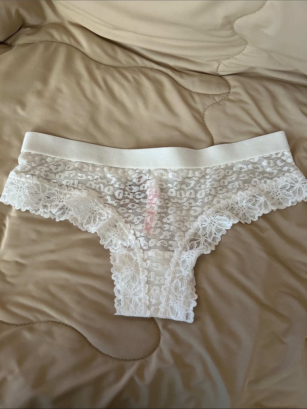 Victoria's Secret Pink White Lace Bikini Panty